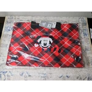 Disney Retro Mickey with Santa Hat and Scarf Christmas Tote Bag NEW